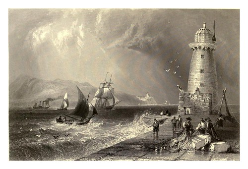 025-Faro del muelle sur-Dublin-The scenery and antiquities of Ireland -Vol II-1842-W. H. Bartlett