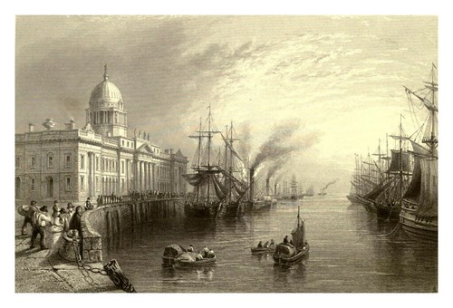 024-La aduana-Dublin-The scenery and antiquities of Ireland -Vol II-1842-W. H. Bartlett