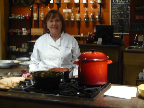 Lynne greeting her students at the Kitchen Engine