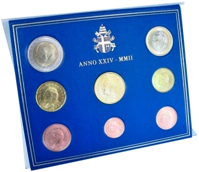 Oficiálna sada 8 Euro mincí Vatikán 2002