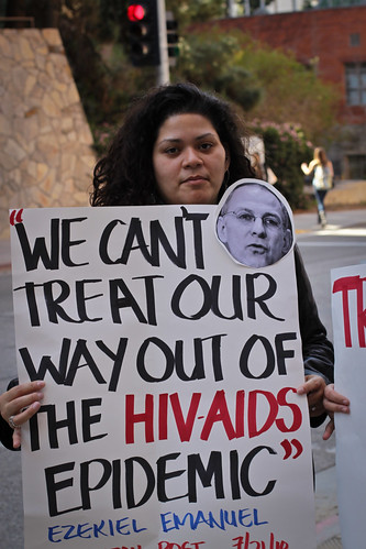 AHF Protests Ezekiel Emanuel at UCLA Over Obama AIDS Policies 11411