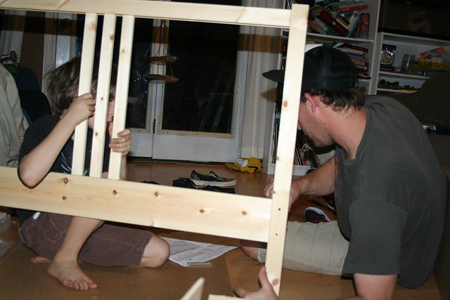 Seth & Matt building Maya's bed