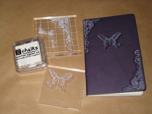 Day 93:  Rubber Stamped Butterfly Mini Notebook
