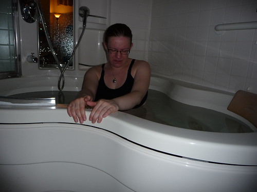 Laboring in the tub