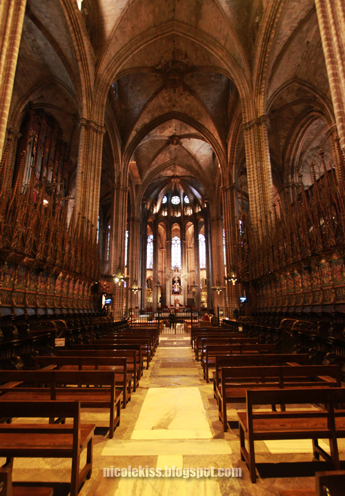 Choir seats at the Cathedral of Santa Eulalia