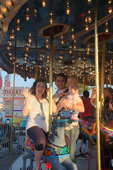 Chip, Anna and Olivia on the Carousel