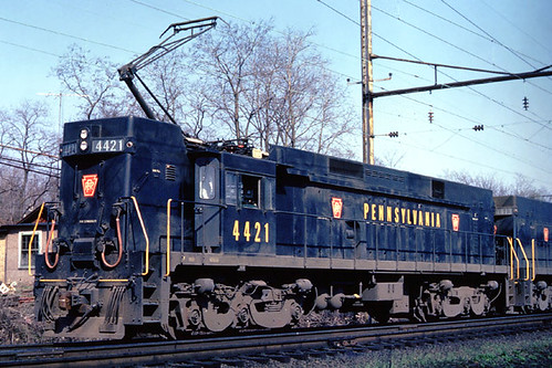 Pennsylvania Railroad General Electric E-44 electric freight locomotive # 4421 prior to the 1968 merger that created the Penn Central Railroad. by Eddie from Chicago