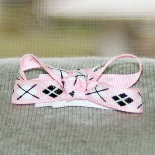 2" Bow on snap, ribbon covered hair clip by Ladybugs & Bullfrogs