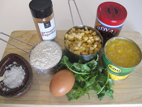 Ingredients for the corn blinis