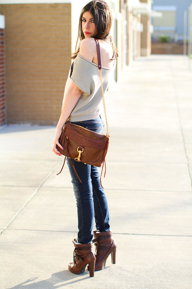 Cropped knit, Dolce Vita shearling boots, American Eagle jegging, Rebecca Minkoff leather bag, Cancan, Fashion outfit,