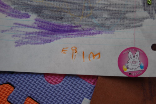Erin writes her name