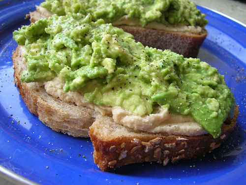 avocado and hummus toast