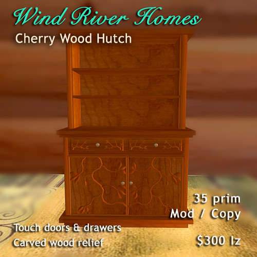 Cherry Wood Hutch by Teal Freenote