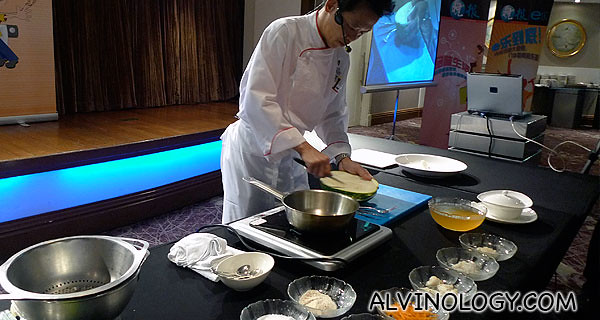 Cooking demonstration by the head chef
