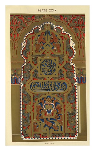 015-Panel en la habitacion superior de la casa de Sanchez-Plans- elevations- sections and details of the Alhambra Vol 2-1842-Jules Goury y Owen Jones