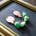 Chrysoprase and copper earrings