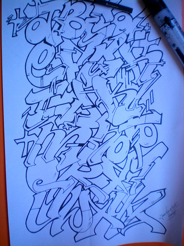 el abecedario en graffiti. abecedario de graffiti parte 2
