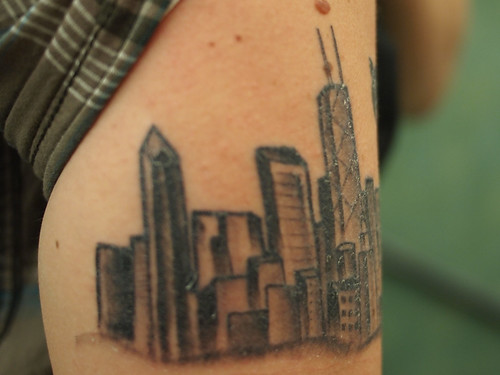 Lindsay's Chicago Skyline Tattoo 