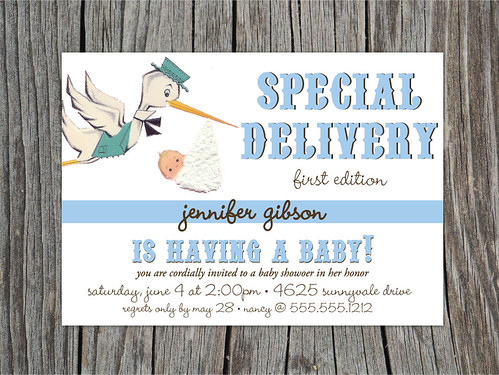 Special Delivery - Baby Shower Invitation - Boy