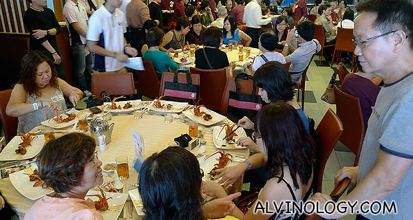 Ah Lun mingling with the participants as the food was served