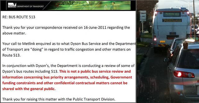 Correspondence from the Department of Transport