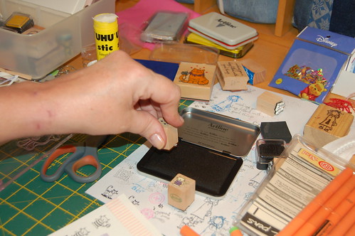 Postcard making: stamping