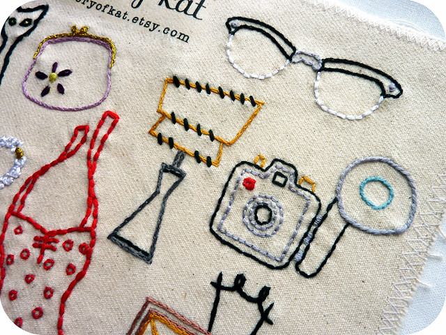 Vintage Shop Embroidery Pattern, detail 2