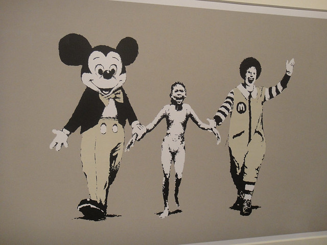 Banksy 'Napalm' exhibited at the Black Rat Press