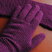 Лиловые перчатки с платочной манжетой Purple gloves with garter cuff