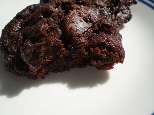 Dark Chocolate Cookies with Sour Cherries