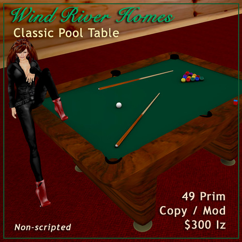 Classic Pool Table by Teal Freenote
