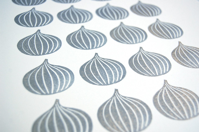 Silver Onions - block print