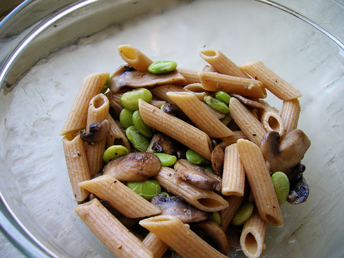 pasta with mushrooms and lima beans