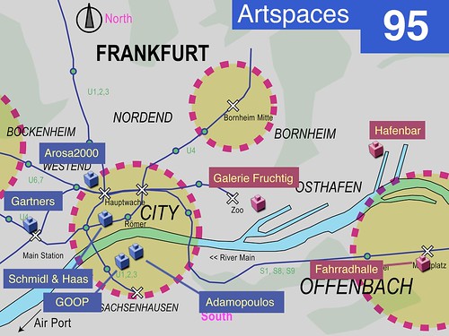 Karte Kunsträume in Frankfurt und Offenbach 1995