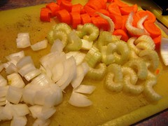 Carrots, celery and onion