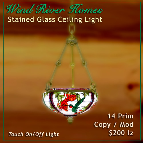 Stained Glass Hanging Light - Hummingbirds by Teal Freenote