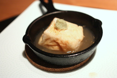 Sakizuke (Starter): homemade yaki goma-dofu