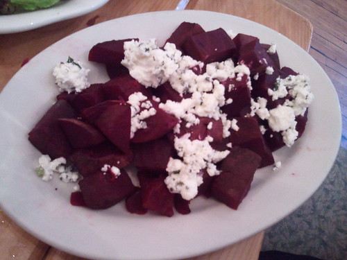 Roasted beets with goat cheese