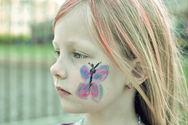 butterfly on face
