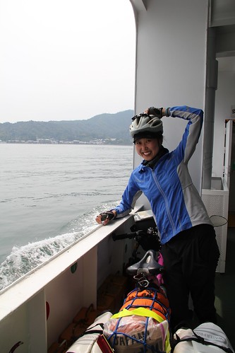 Ferry to Miyajima Island off of Hiroshima 宮島へフェリーで向かう