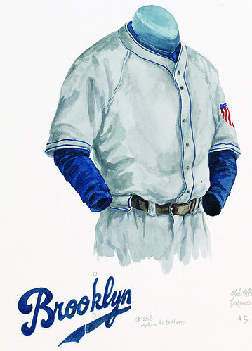 los angeles dodgers uniform. Brooklyn Dodgers 1945 uniform
