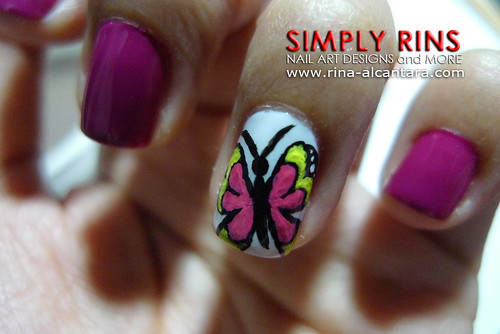 Nail Art Butterfly and Flowers 05