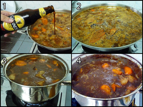 Suanie cooks Guinness beef stew - the cooking