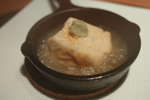Sakizuke (Starter): homemade yaki goma-dofu