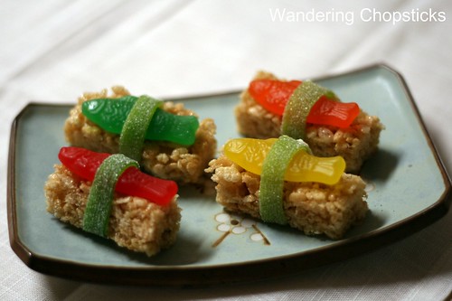 Dessert Sushi with Swedish Fish Candy and Rice Krispies Treats 2
