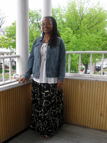 Jean jacket with printed skirt by The Chocolate Wonder