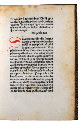 Rubricated initial in Boniohannes de Messana: Speculum sapientiae