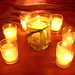 Low hurricane candle centerpiece 