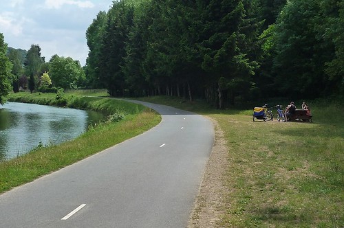You're never far from a picnic spot on the Trans-Ardennes bike path. Photo: Gerry Patterson