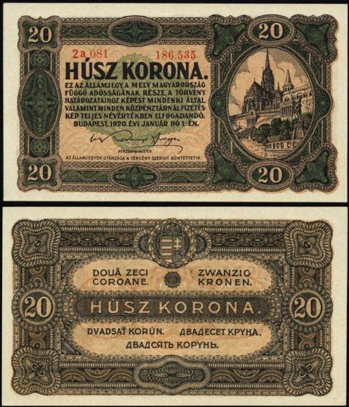 20 Korona Maďarsko 1920, P61